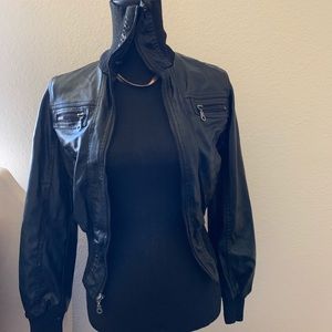 Black Slim Fit Leather Jacket